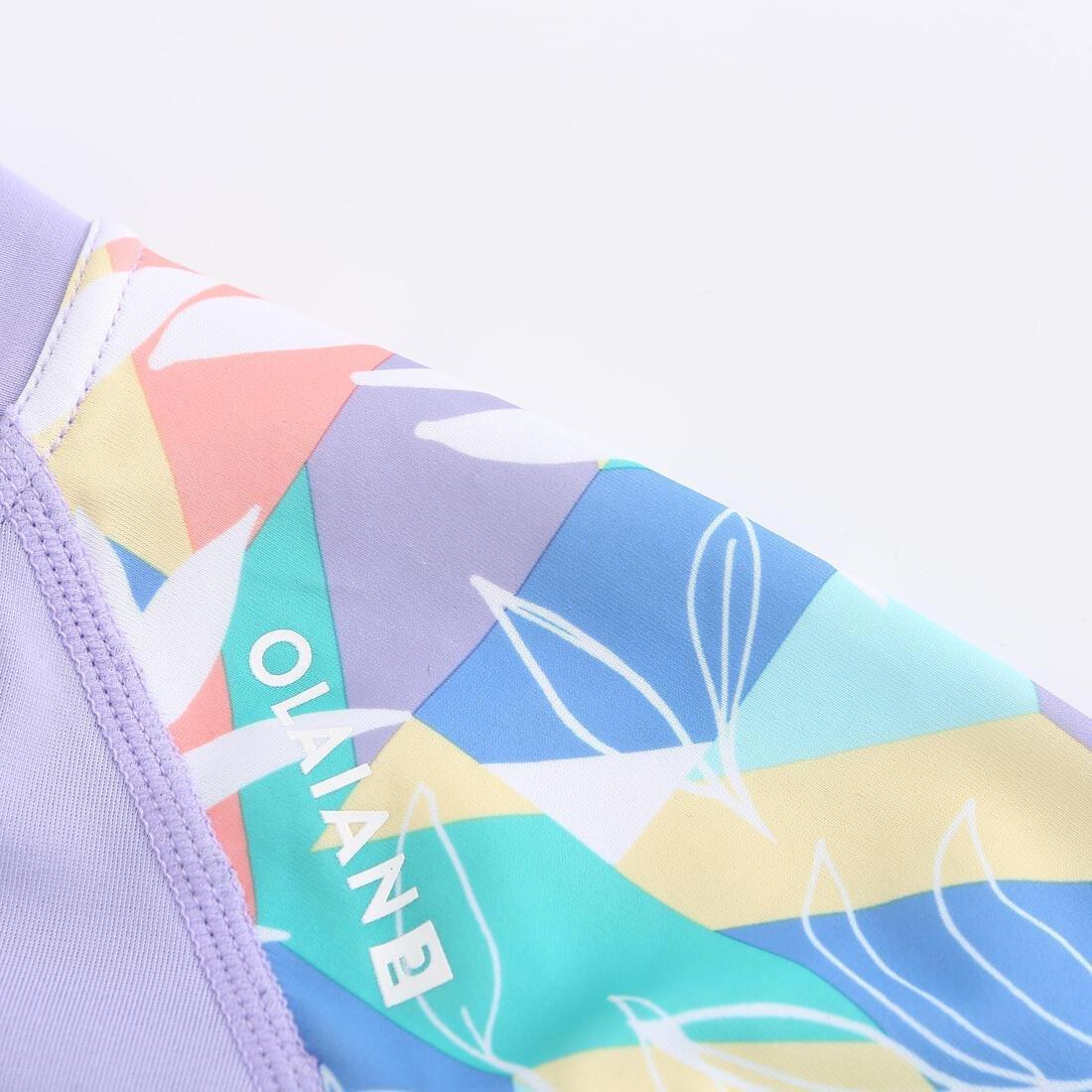 One-Piece Long-Sleeve Skirt Swimsuit, Purple, No Color, large image number 10