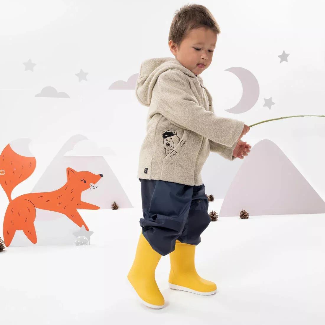 LINEN BEIGE Kids' Hiking Fleece - MH500 KID Beige - Ages 2-6, No Color, large image number 4