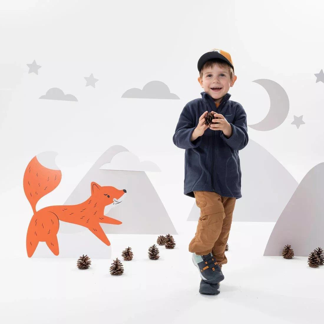 NAVY BLUE Kids' fleece hiking jacket MH100 Zip - 2-6 years, No Color, large image number 1