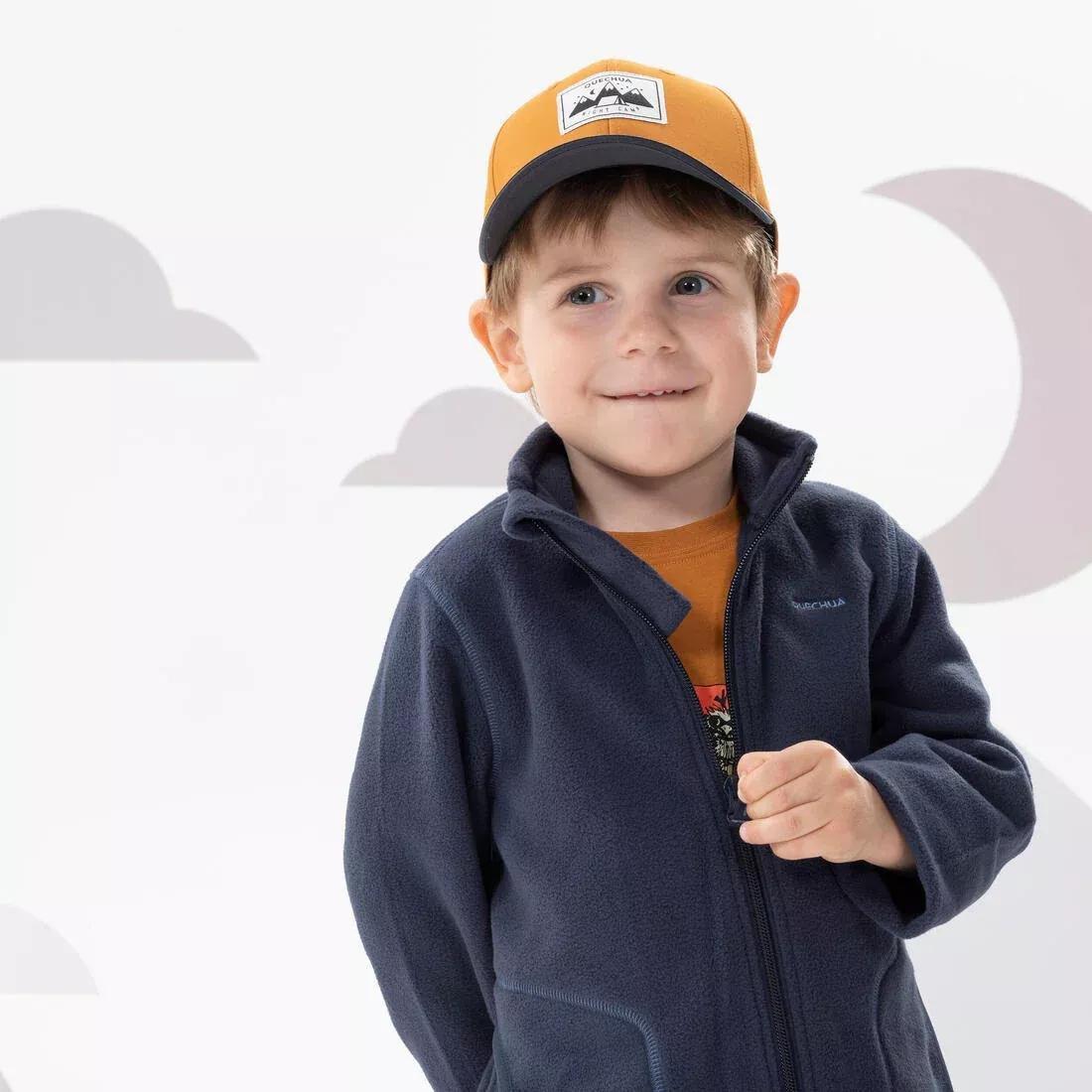 NAVY BLUE Kids' fleece hiking jacket MH100 Zip - 2-6 years, No Color, large image number 3