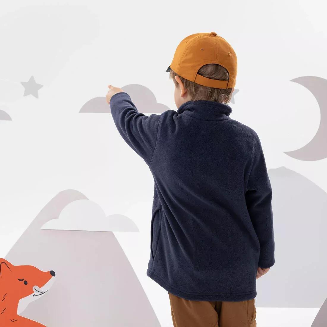 NAVY BLUE Kids' fleece hiking jacket MH100 Zip - 2-6 years, No Color, medium