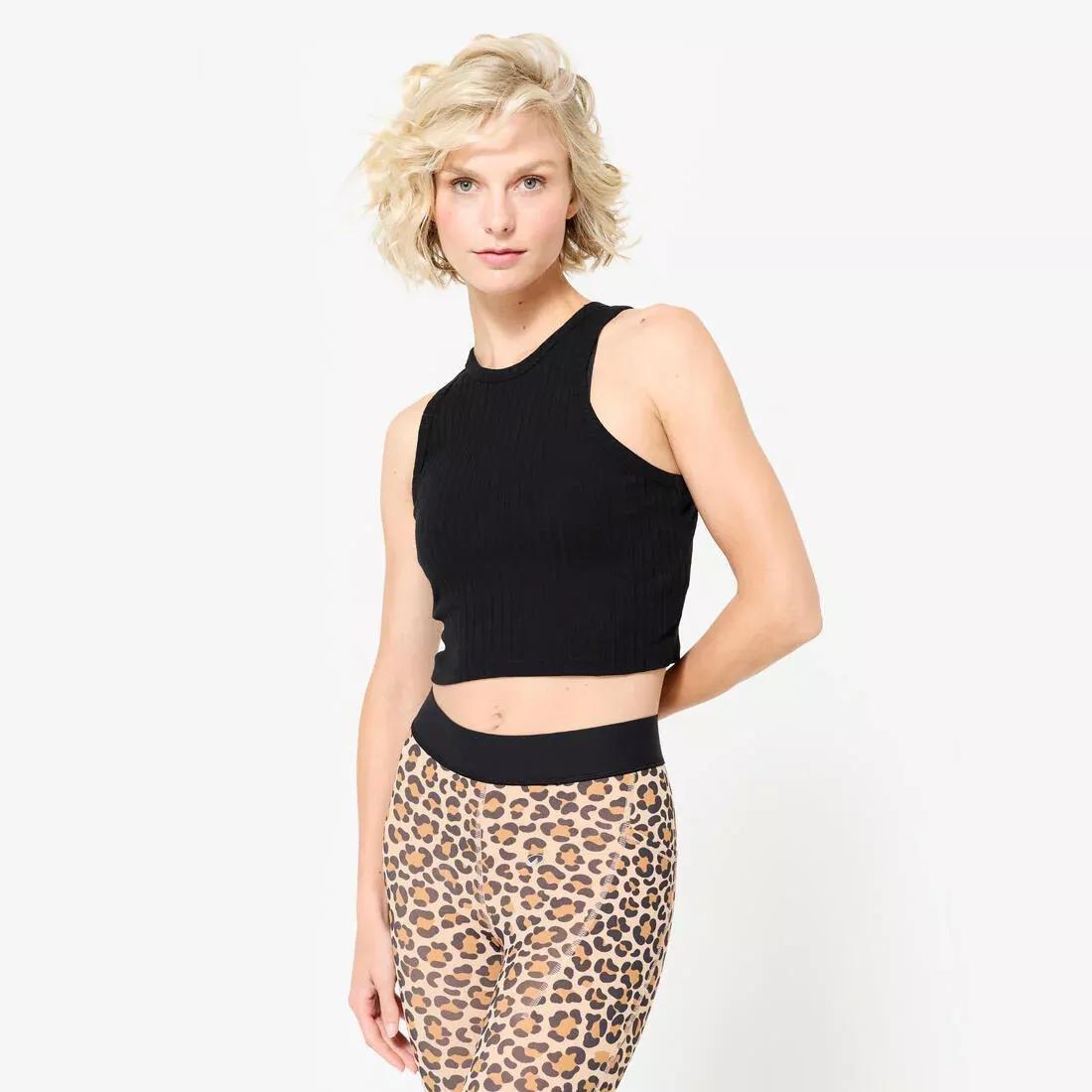 Women Cropped Tank Top, Black, No Color, large image number 0