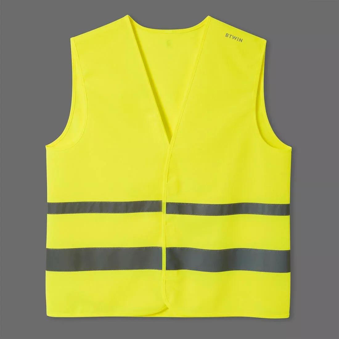 Adult High Visibility Cycling Safety Vest, Green, No Color, large image number 2