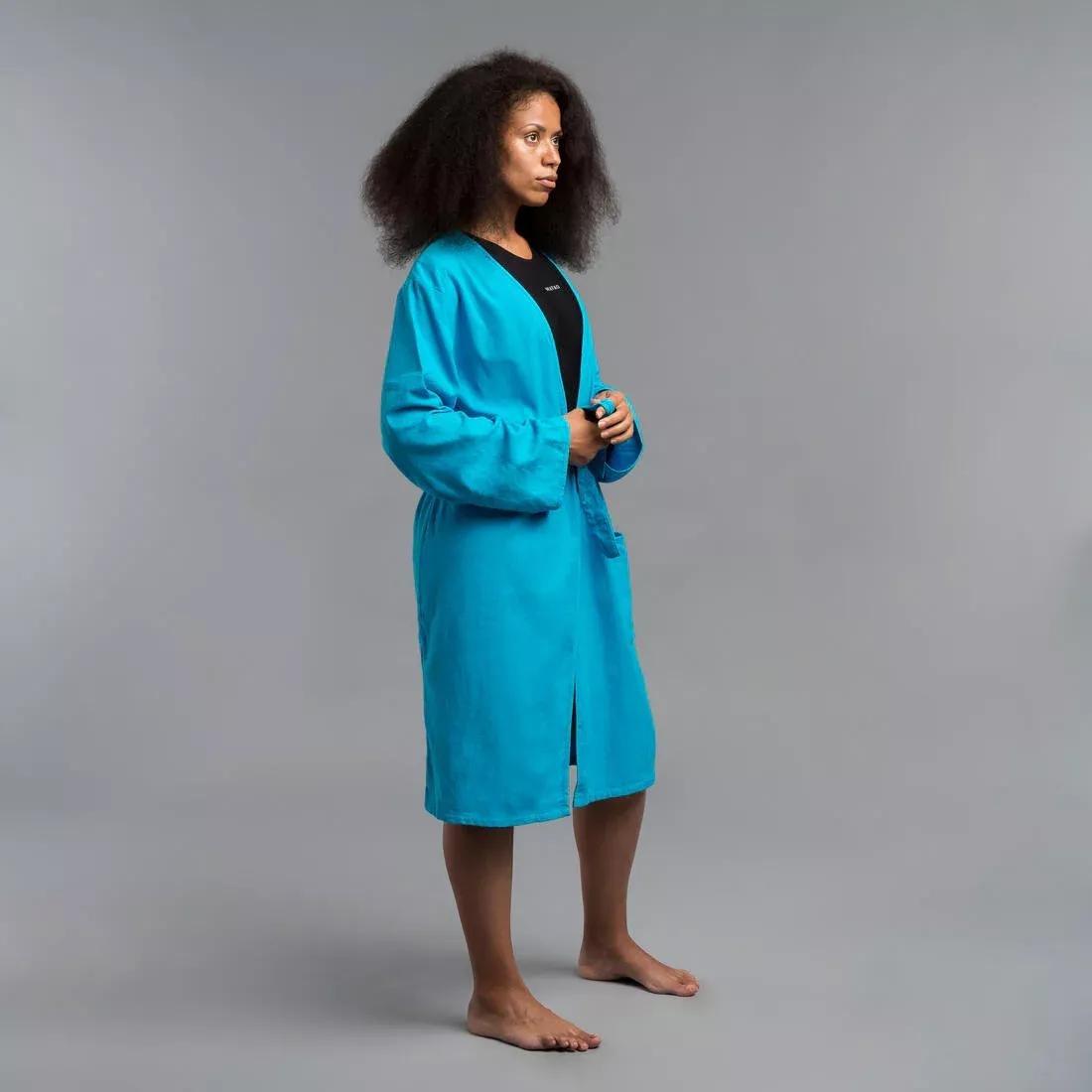 Unisex Cotton Pool Bathrobe, Turquoise, , large image number 1