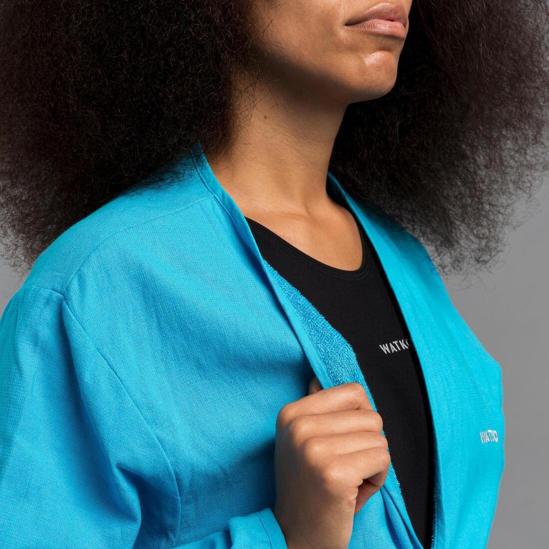 Unisex Cotton Pool Bathrobe, Turquoise, , large image number 4