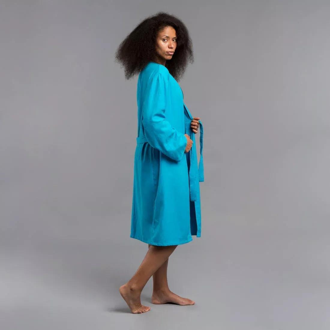 Unisex Cotton Pool Bathrobe, Turquoise, No Color, large image number 14
