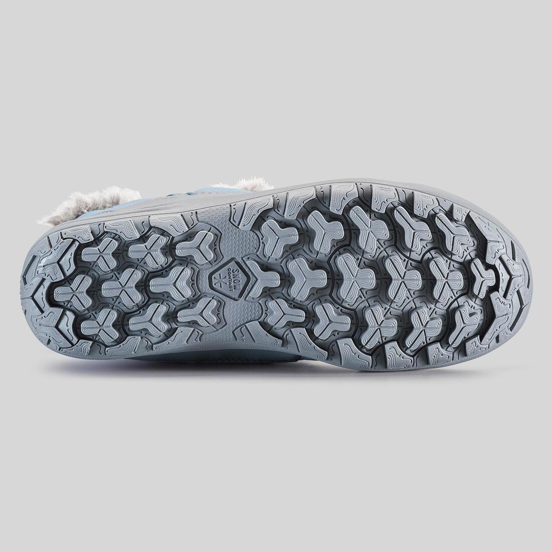 Kids Girls warm and waterproof snow hiking boots - UK size 11.5-5 - SH500 Zip, Navy, No Color, large image number 3