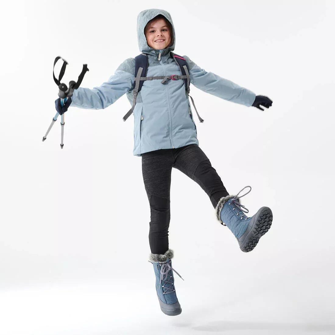 Kids Girls warm and waterproof snow hiking boots - UK size 11.5-5 - SH500 Zip, Navy, No Color, large image number 4