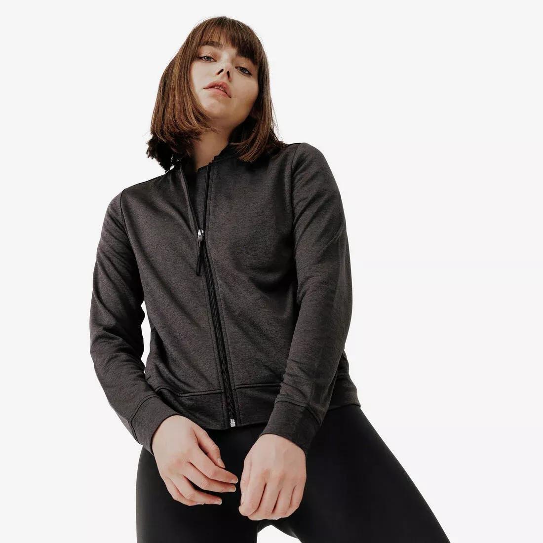 Women Running Jacket - Kiprun Run 100, Black, , large image number 0