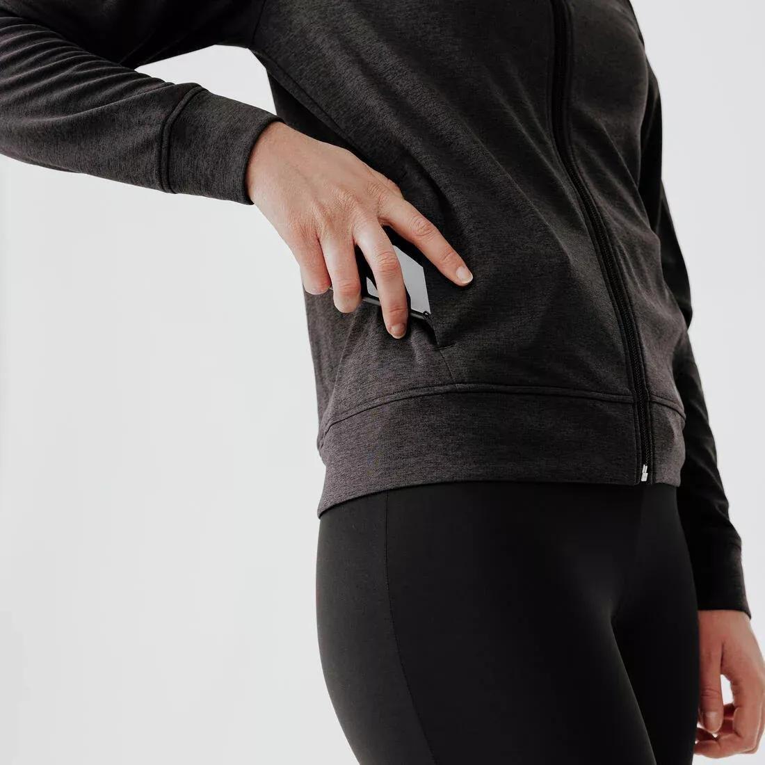 Women Running Jacket - Kiprun Run 100, Black, , large image number 2