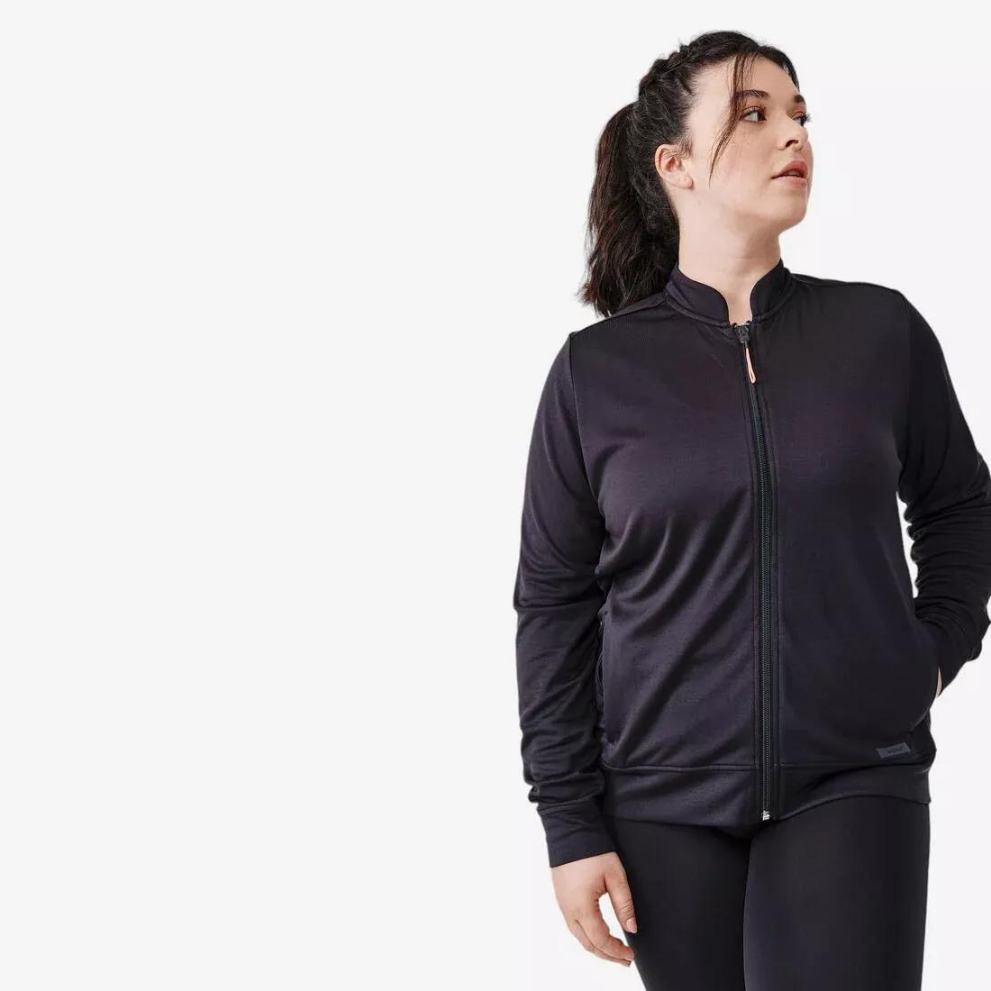 Women Running Jacket - Kiprun Run 100, Black, , large image number 3
