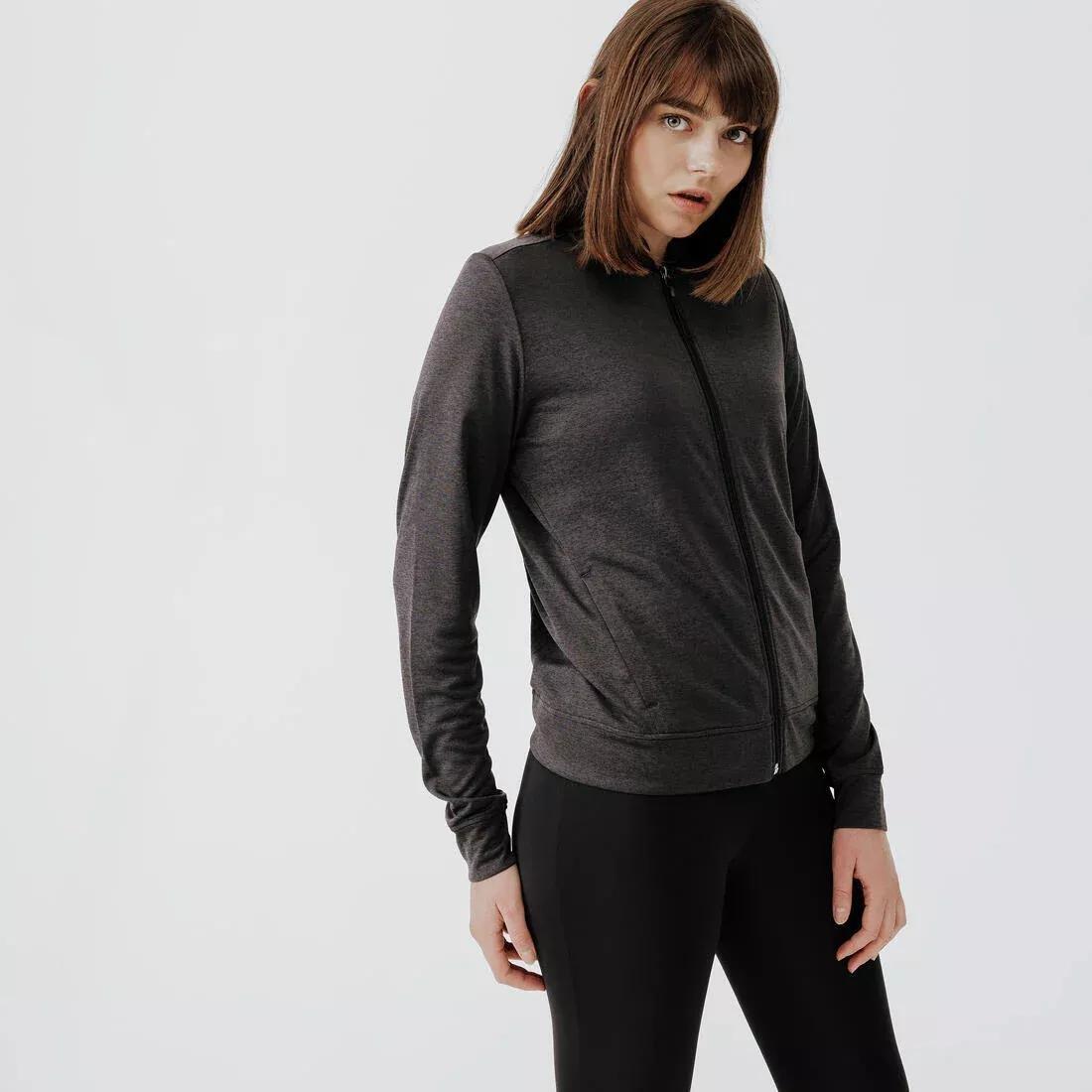 Women Running Jacket - Kiprun Run 100, Black, , large image number 11