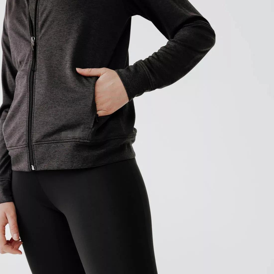 Women Running Jacket - Kiprun Run 100, Black, , large image number 12