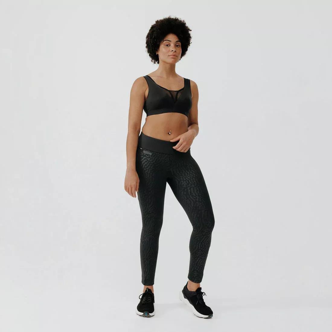 BLACK Women's Running Warm Long Leggings Warm+, No Color, large image number 1
