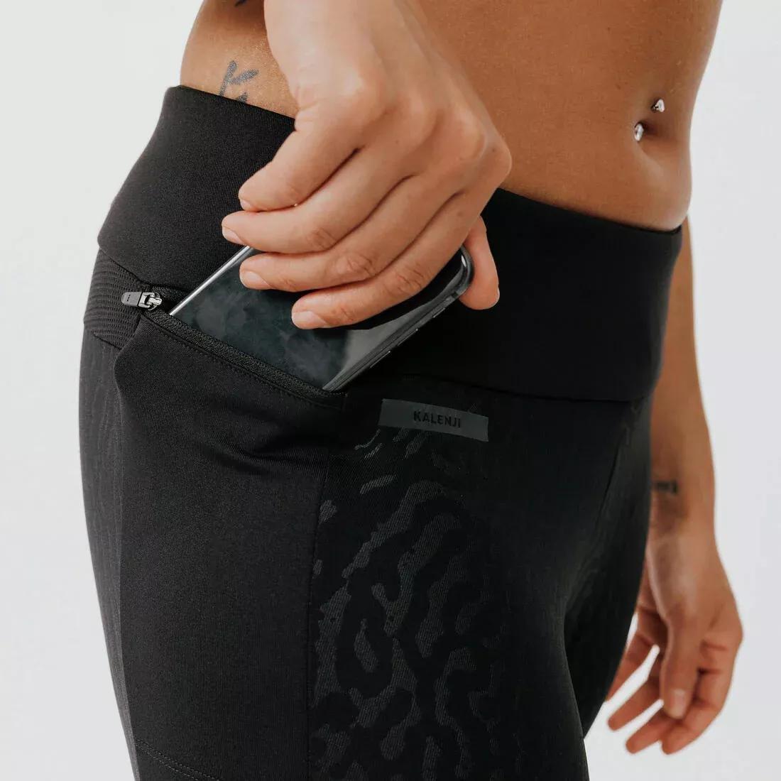 BLACK Women's Running Warm Long Leggings Warm+, No Color, large image number 3