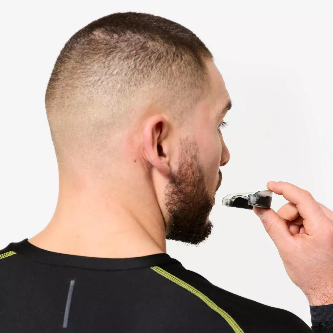 Adults Dual-Material Boxing And Martial Arts Mouthguard, Black, No Color, large image number 4