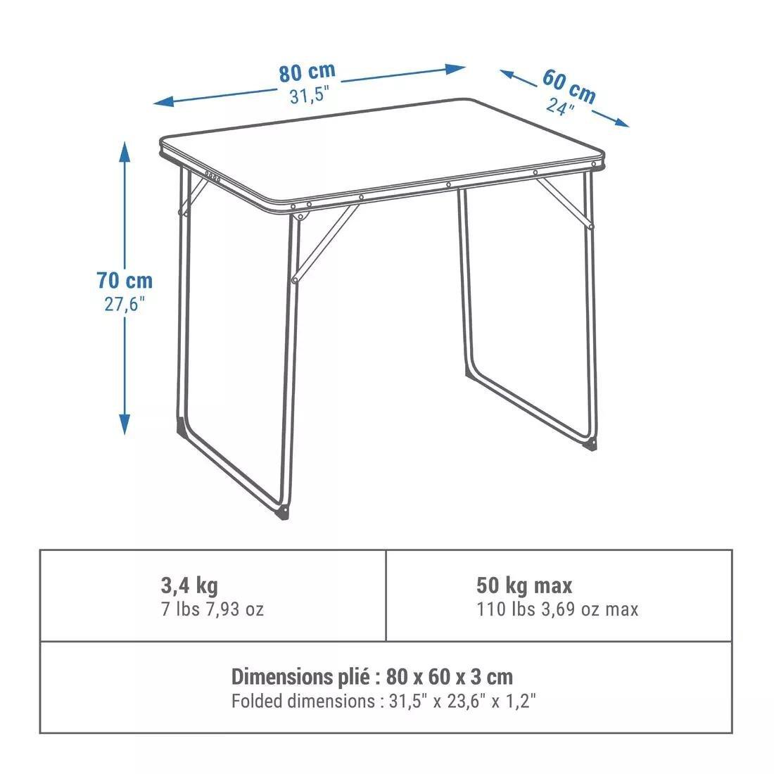 PURPLE FOLDING CAMPING TABLE – 2 TO 4 PEOPLE, No Color, large image number 6