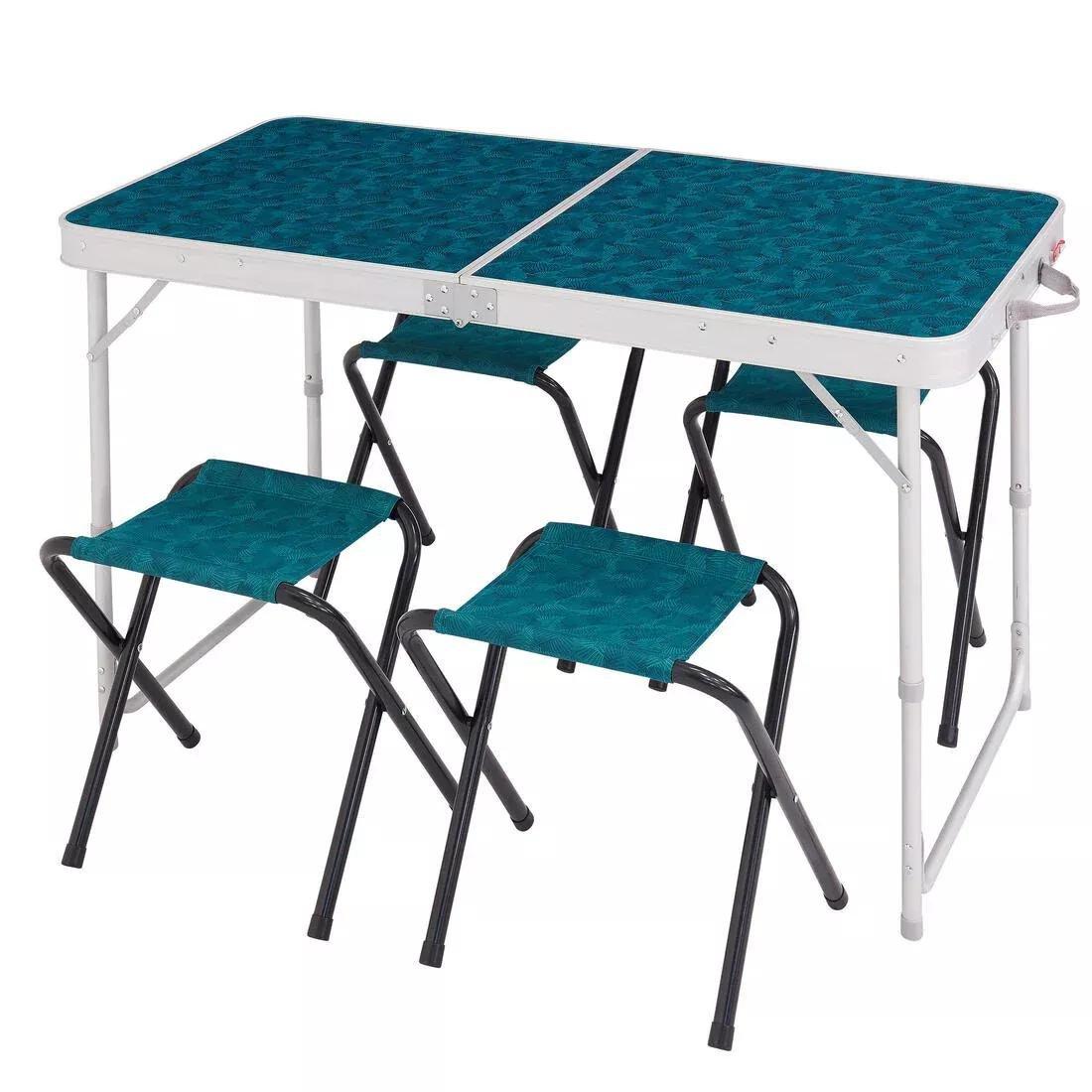 Folding Camping Table - 4 Stools - 4 To 6 People, No Color, large image number 10