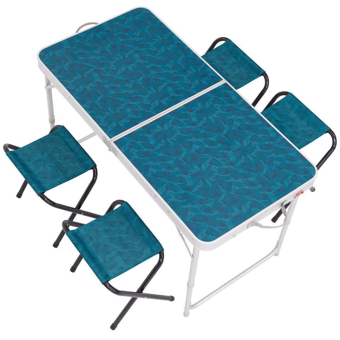 Folding Camping Table - 4 Stools - 4 To 6 People, No Color, large image number 12