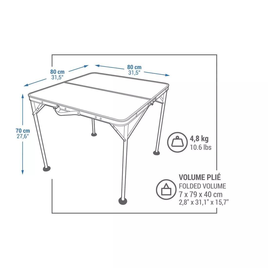 DEFAULT FOLDING CAMPING TABLE - 4 PEOPLE, No Color, large image number 9