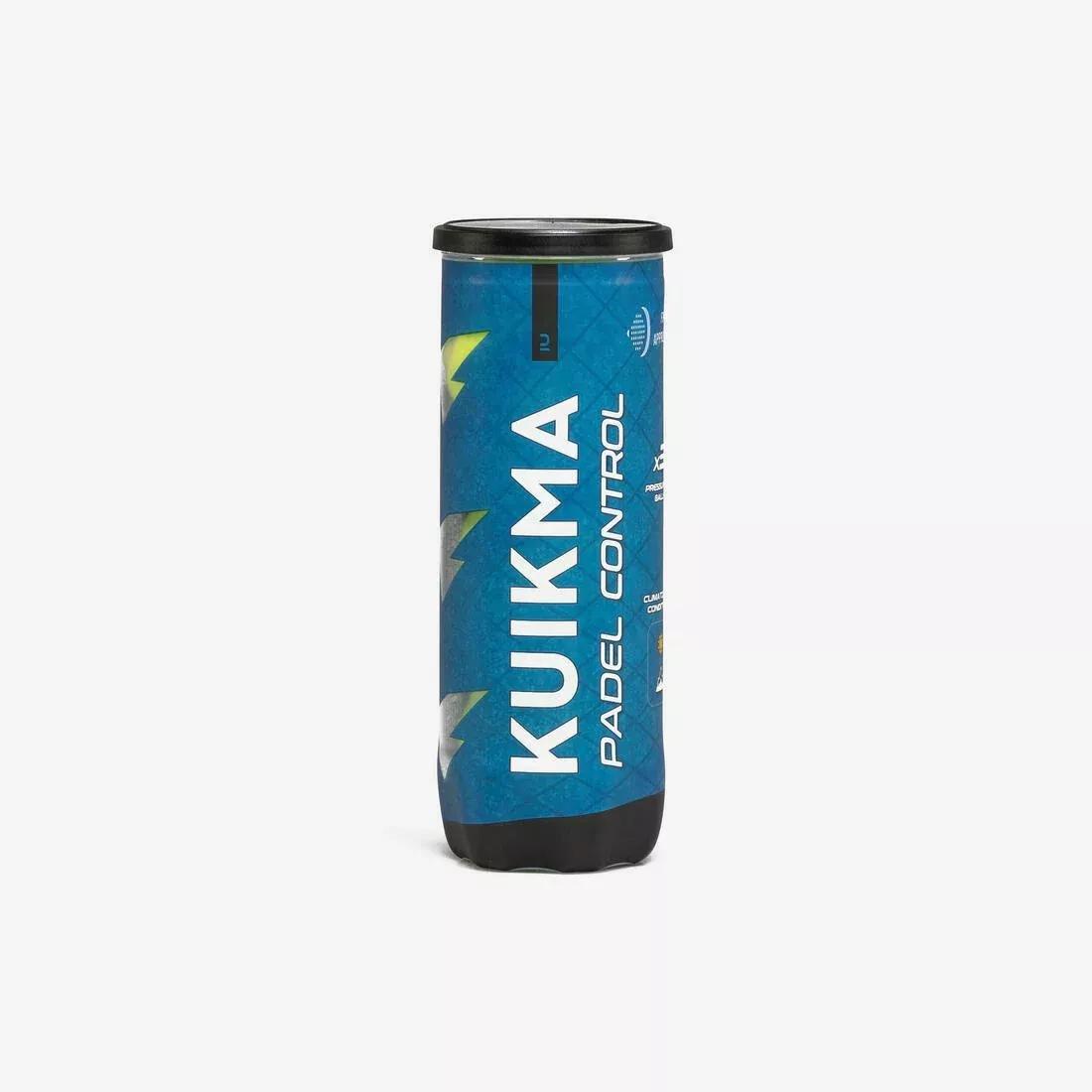 Pressurised Padel Balls - Kuikma PB Control - Pack Of 3, Yellow, No Color, medium
