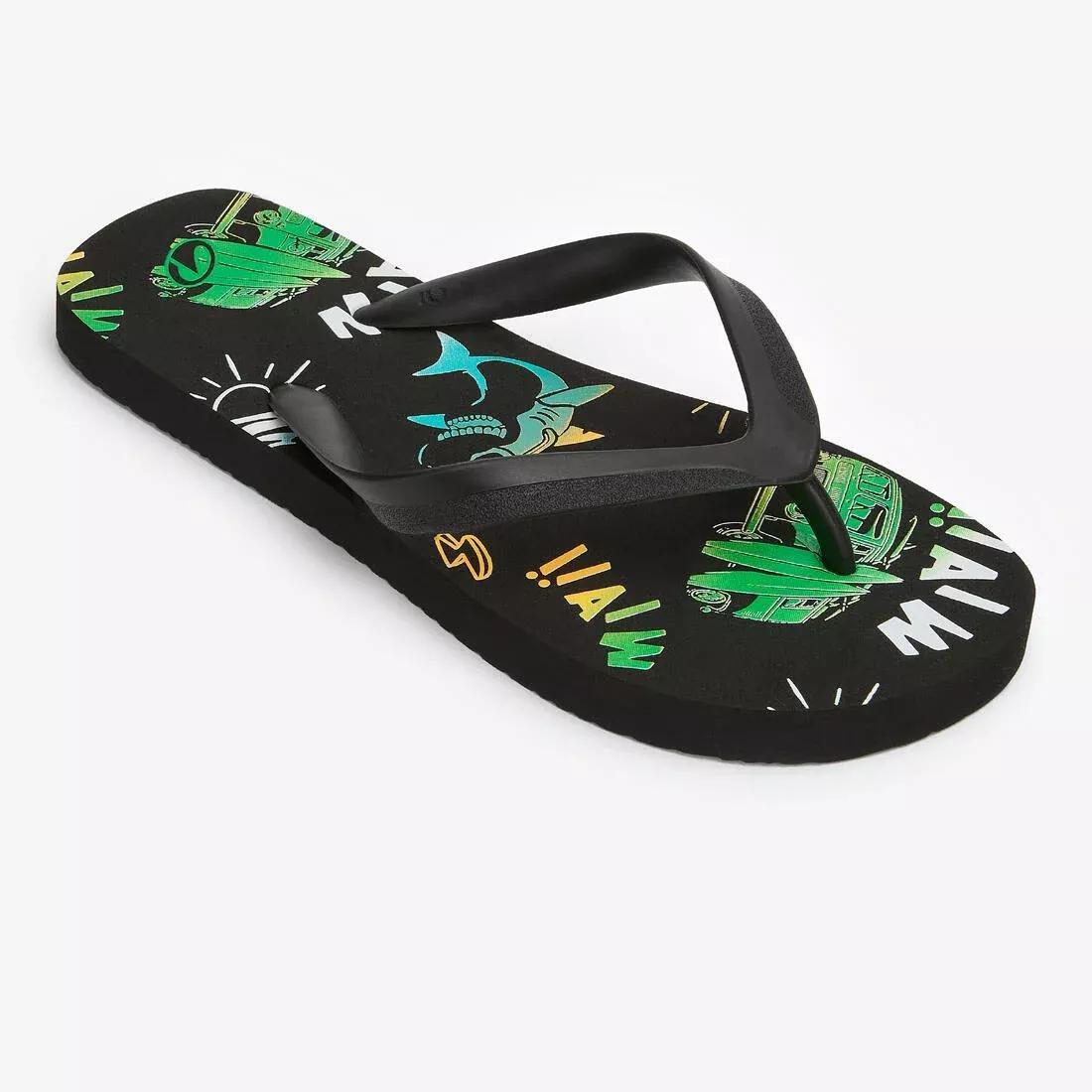 Boys' Flip-Flops - 120 - Words, Black, No Color, medium