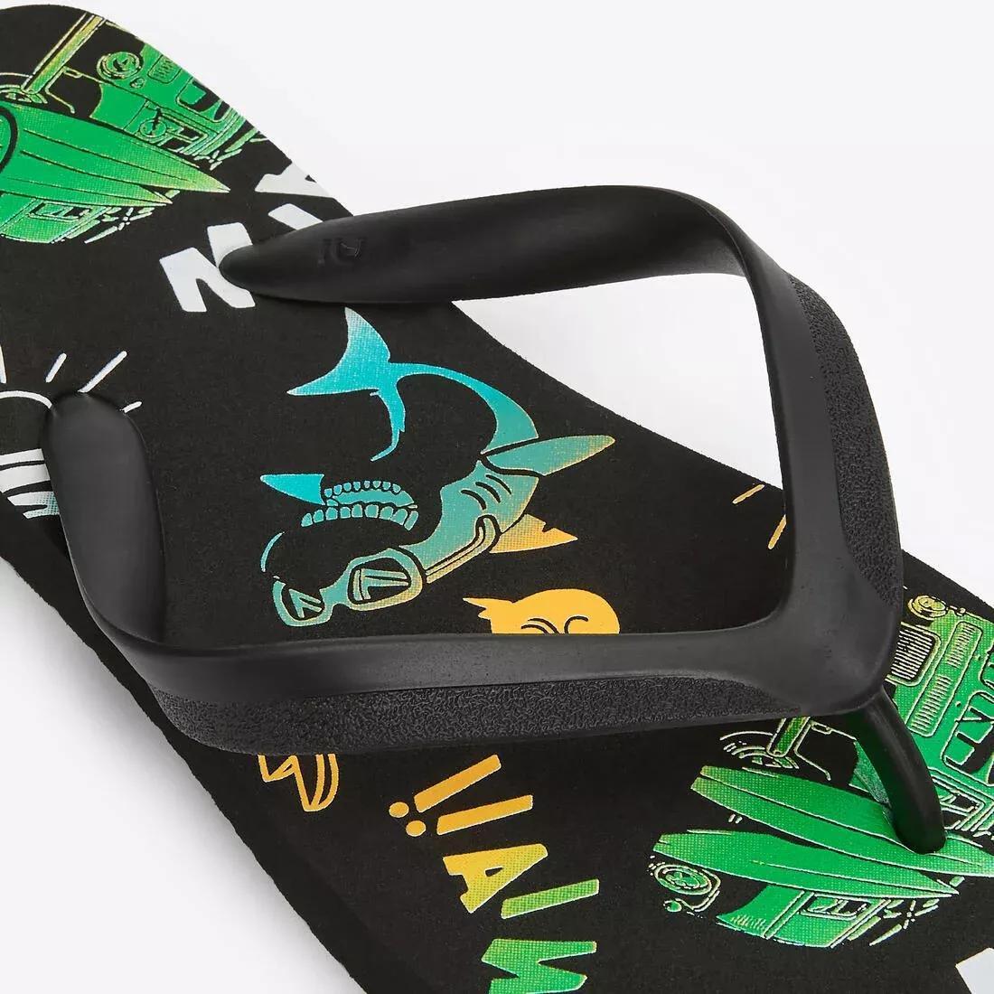 Boys' Flip-Flops - 120 - Words, Black, No Color, large image number 4