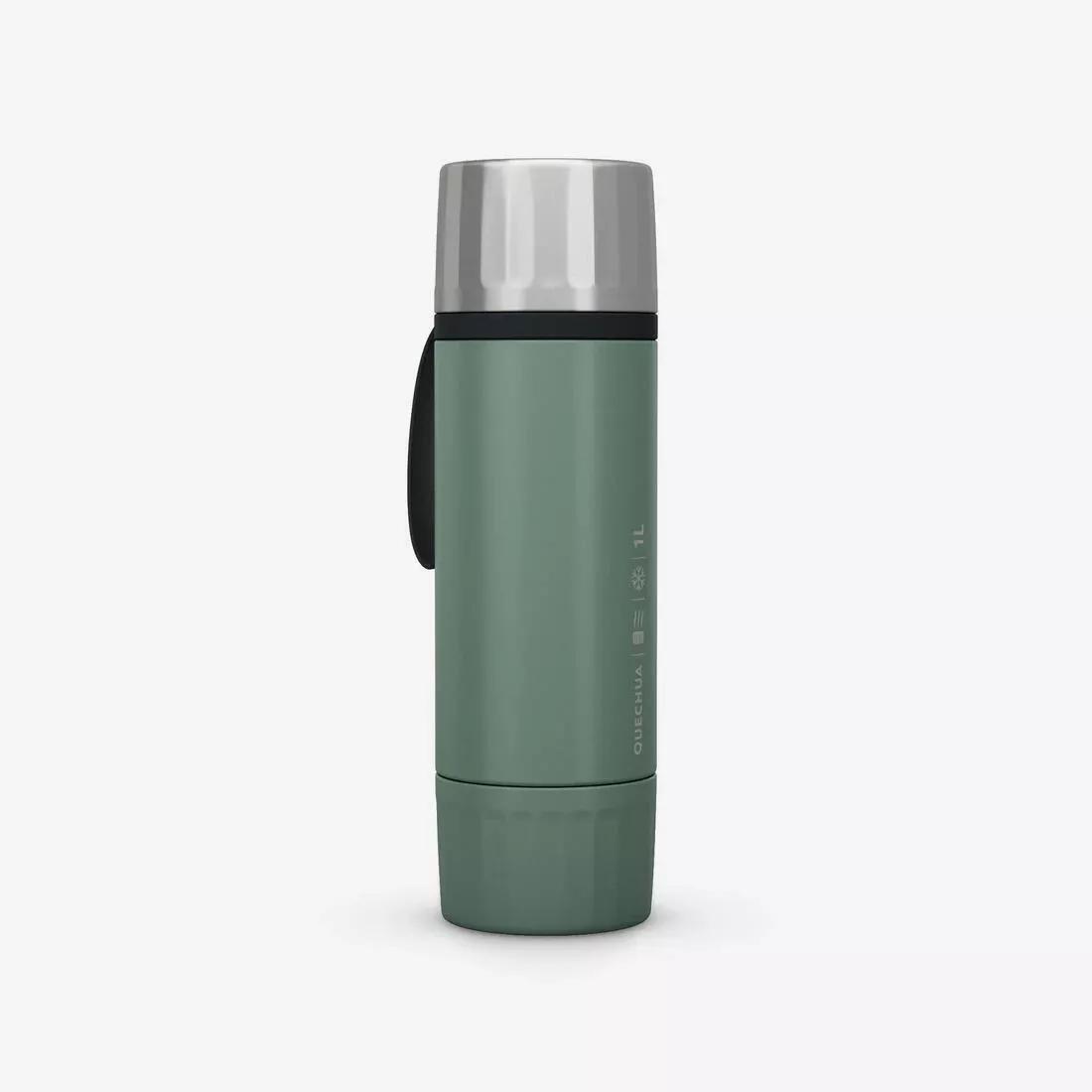 YELLOW 1L insulated stain steel flask for hiking & camping 900, with instant stopper, No Color, large image number 0