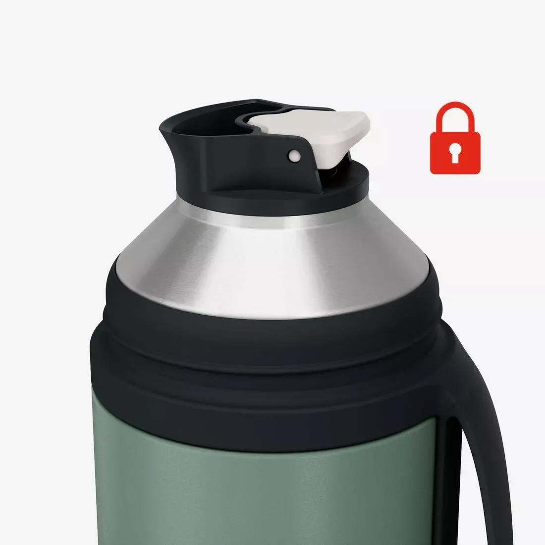 YELLOW 1L insulated stain steel flask for hiking & camping 900, with instant stopper, No Color, large image number 7