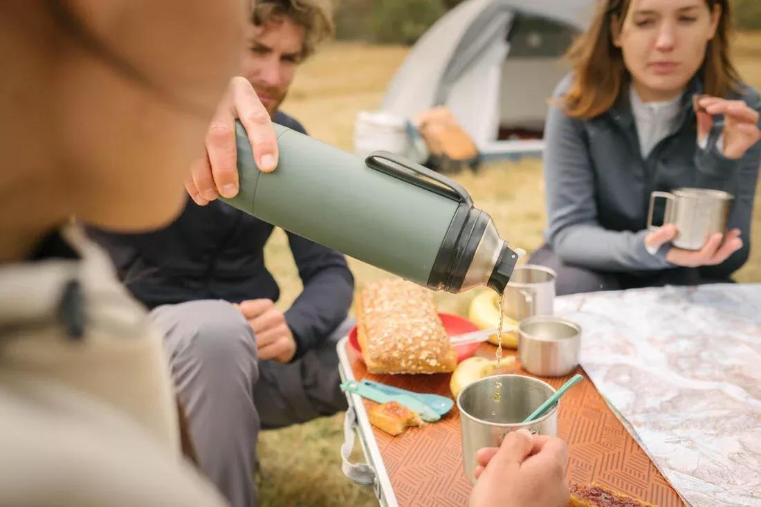 YELLOW 1L insulated stain steel flask for hiking & camping 900, with instant stopper, No Color, large image number 13