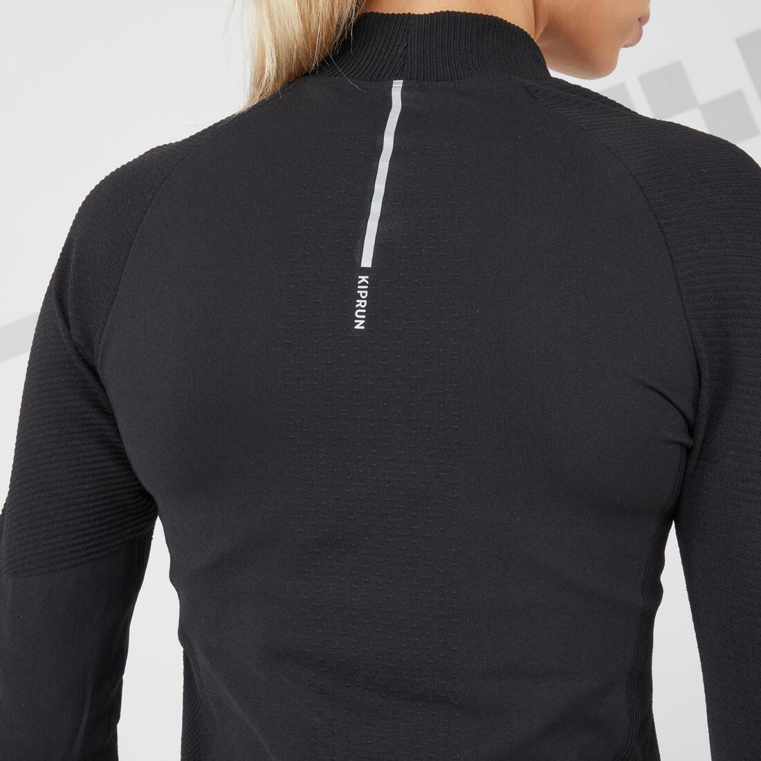 Women Long-Sleeved Seamless Running T-Shirt, Black, , large image number 3