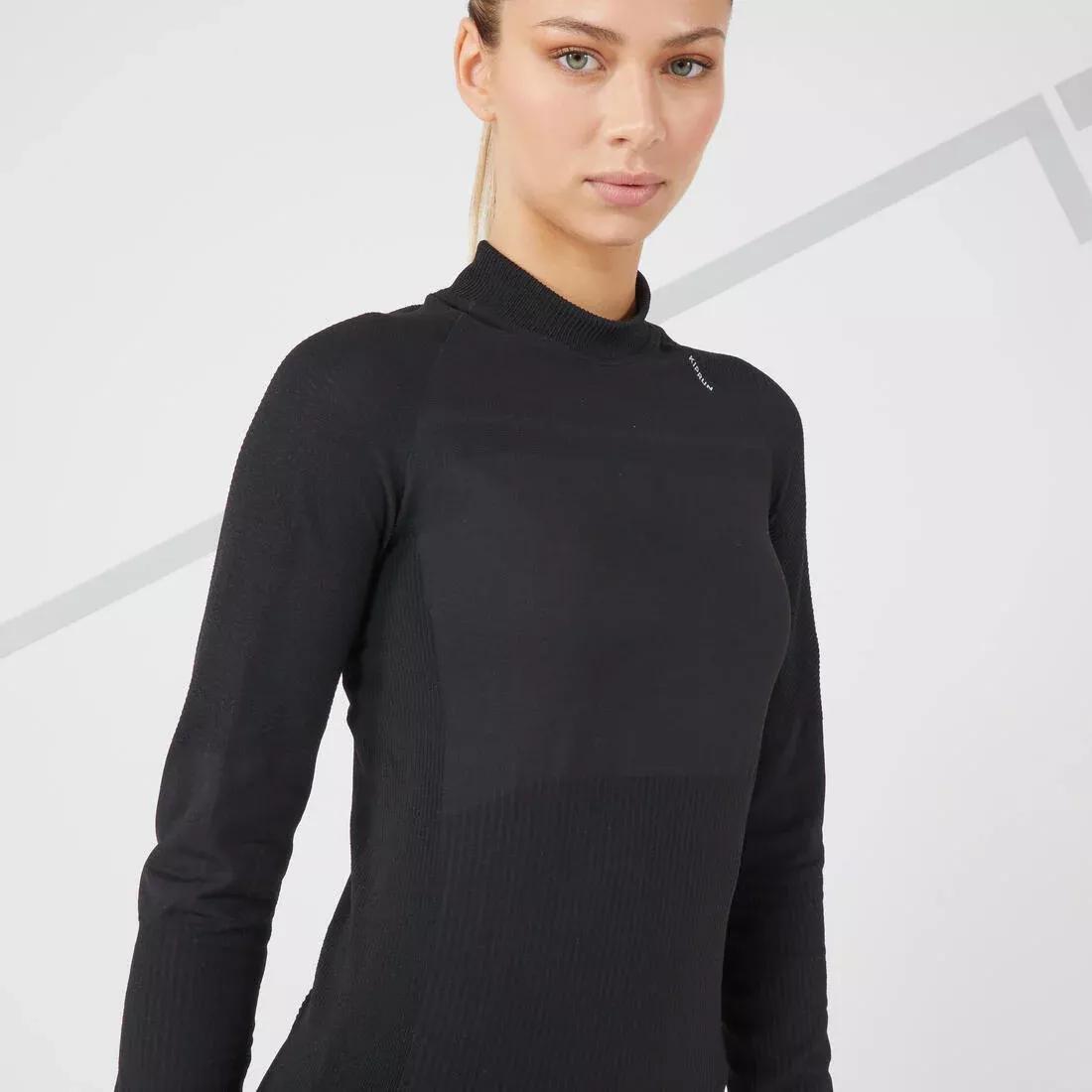 Women Long-Sleeved Seamless Running T-Shirt, Black, , large image number 4