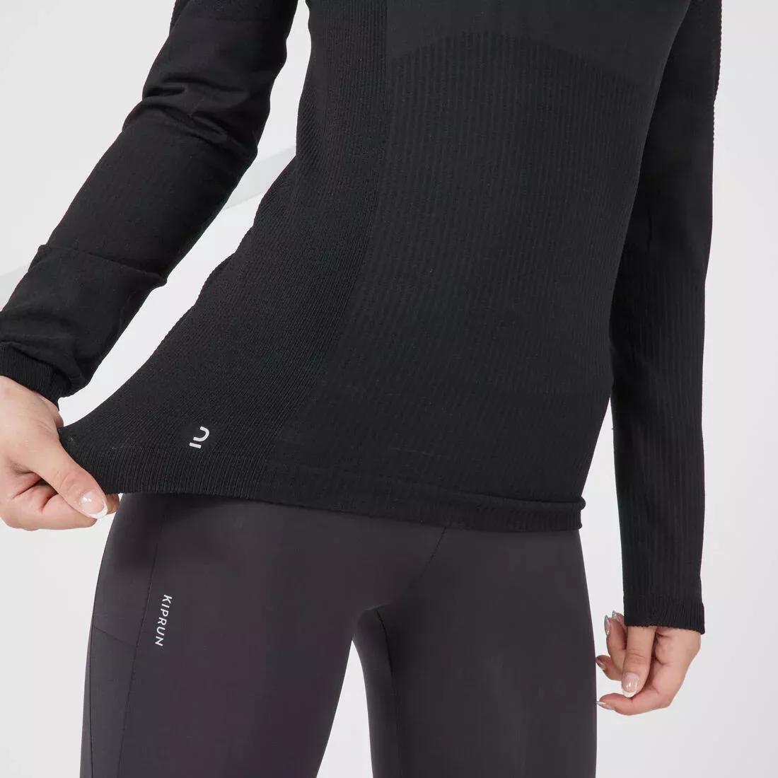 Women Long-Sleeved Seamless Running T-Shirt, Black, , large image number 5