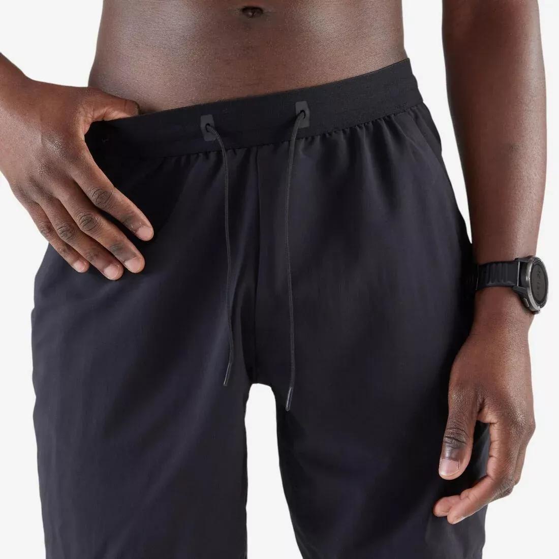Men Running Shorts - Kiprun Run 500 Dry, Black, No Color, large image number 5