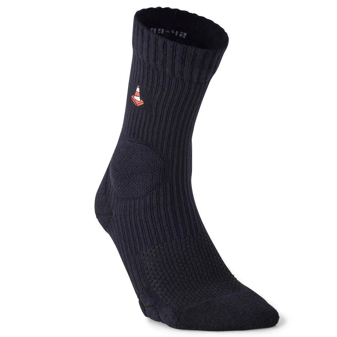 Mid-Rise Skateboard Socks - SK100 Tri-Pack, Multicolour, No Color, large image number 2