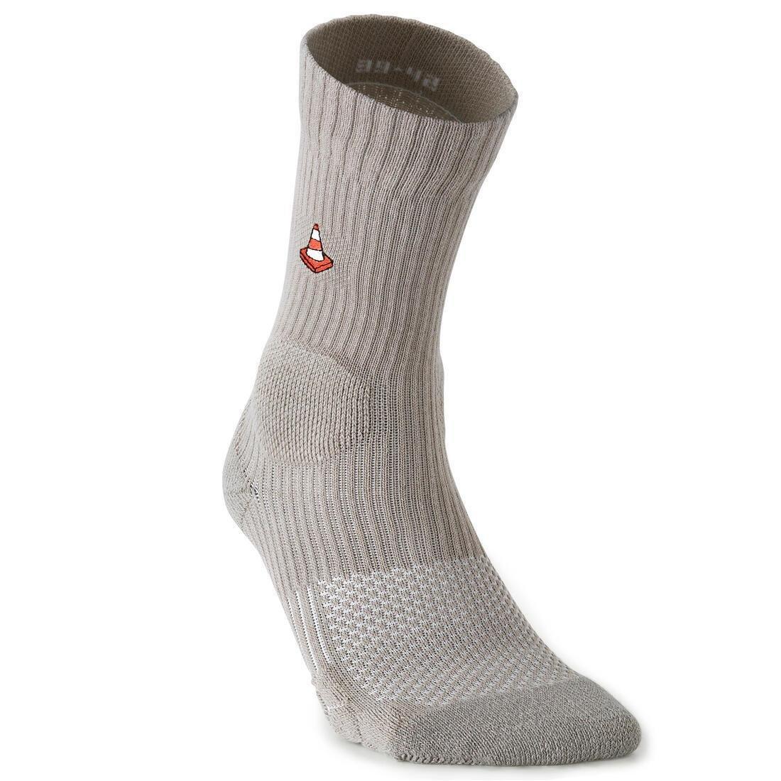 Mid-Rise Skateboard Socks - SK100 Tri-Pack, Multicolour, No Color, large image number 3