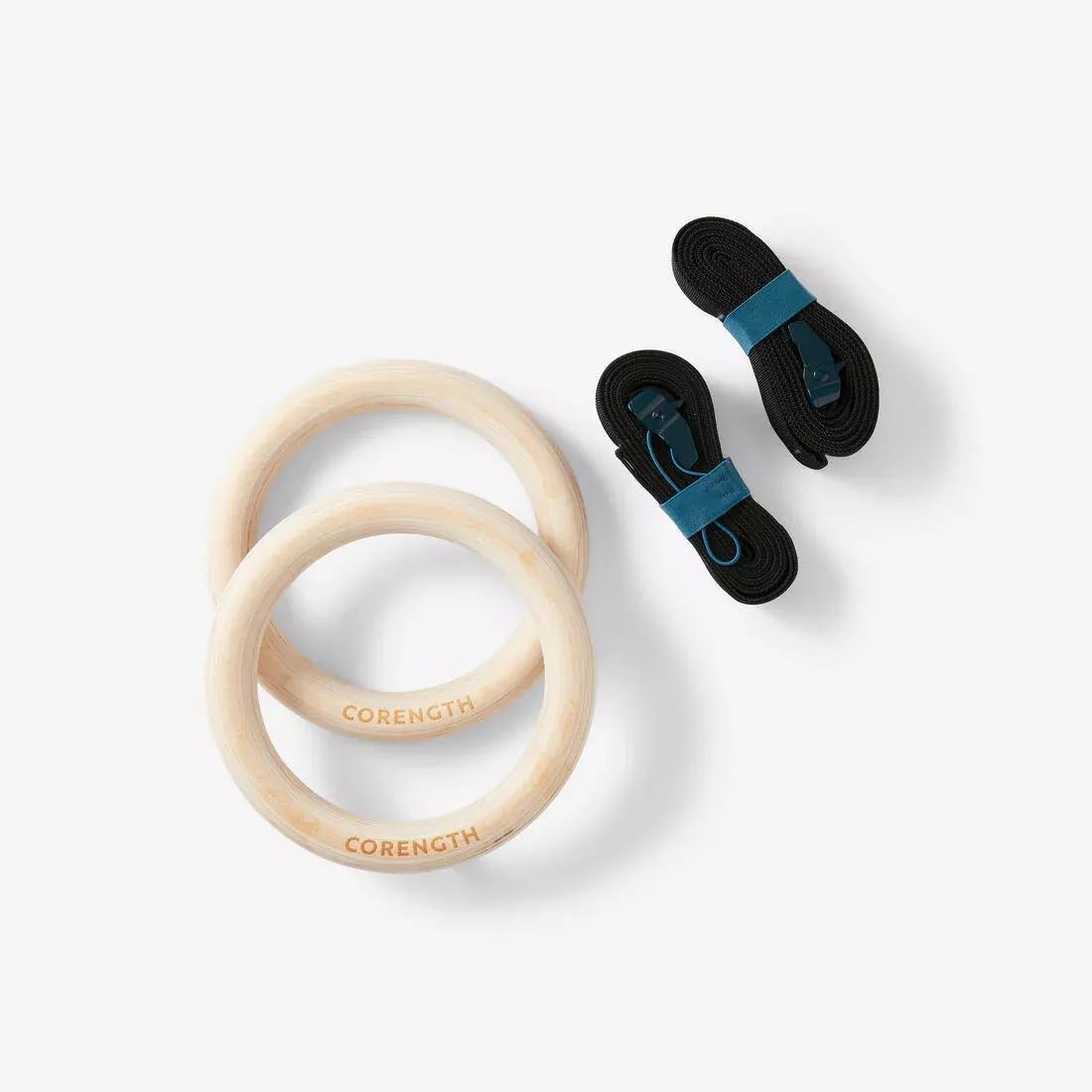 BLACK Cross Training Fitness Rings - Wood, No Color, large image number 1