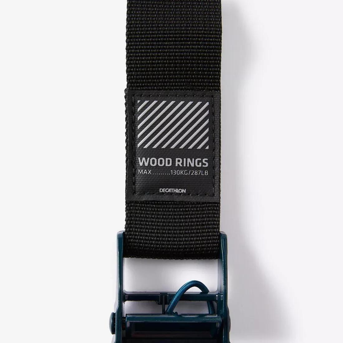 BLACK Cross Training Fitness Rings - Wood, No Color, large image number 2