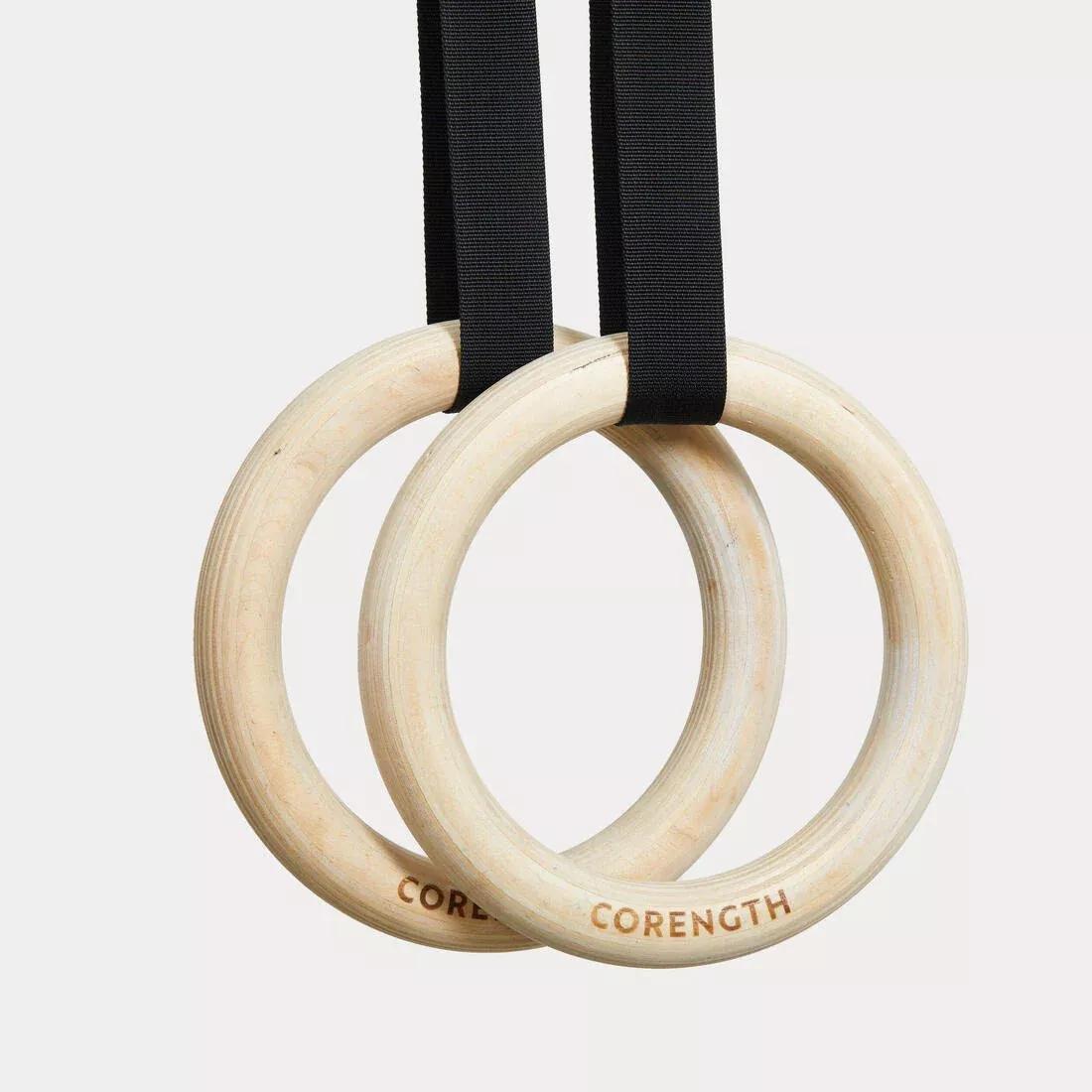 BLACK Cross Training Fitness Rings - Wood, No Color, large image number 6