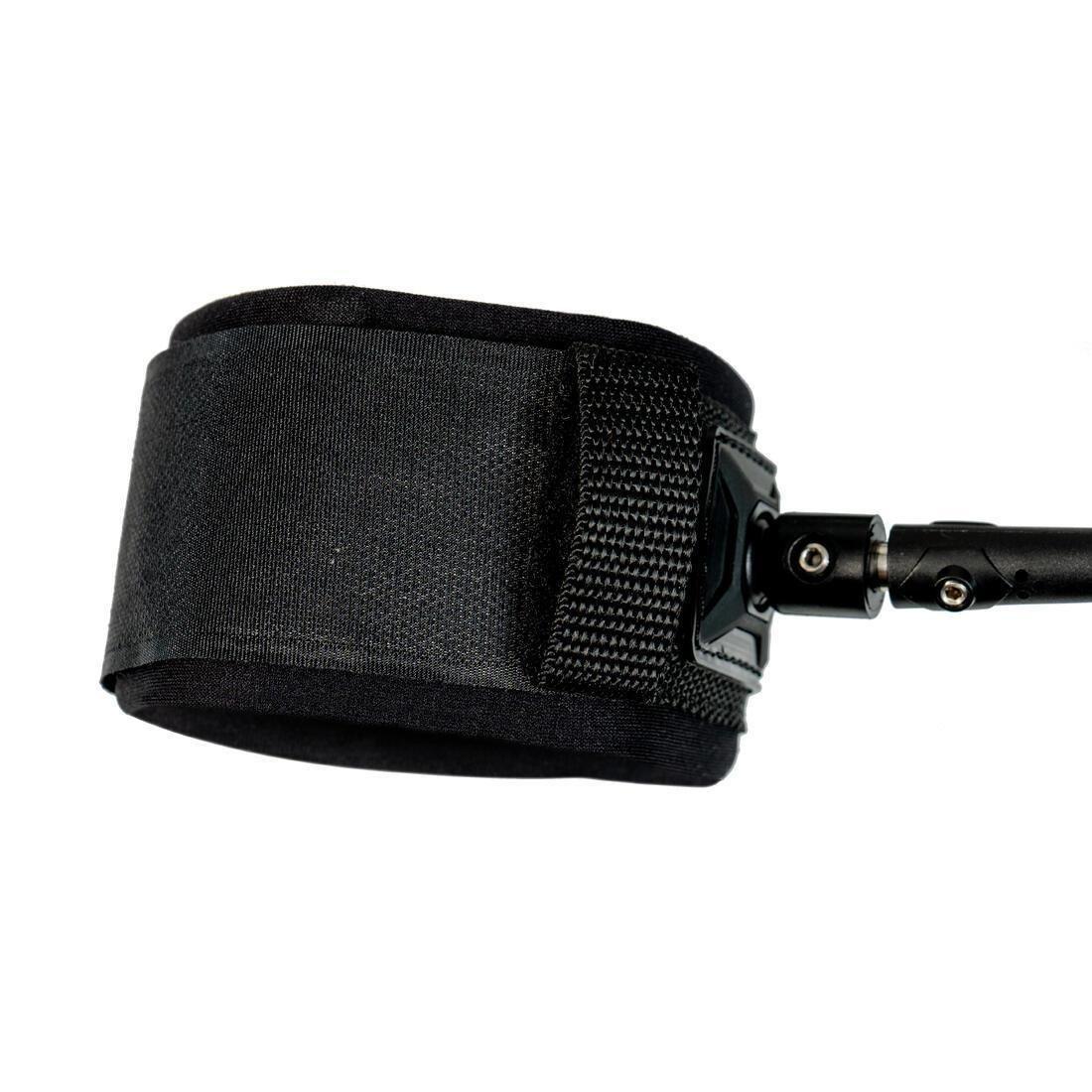 BLACK Touring stand-up paddle board spiral leash, No Color, large image number 4