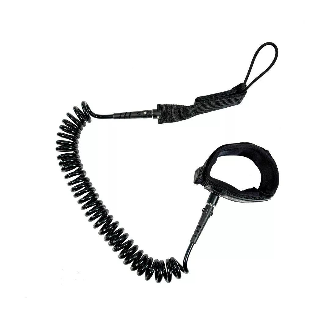 BLACK Touring stand-up paddle board spiral leash, No Color, large image number 5
