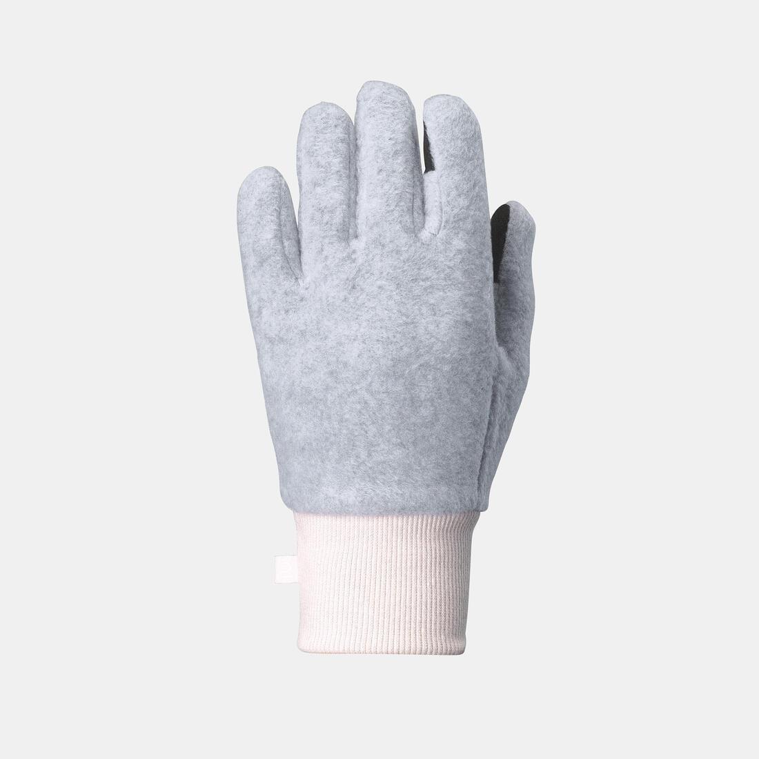 Kids Fleece Hiking Gloves - Sh100 X-Warm - 6 -14 Years, Grey, No Color, medium