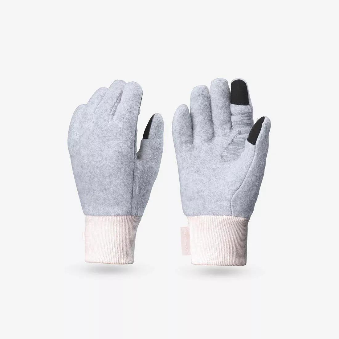 Kids Fleece Hiking Gloves - Sh100 X-Warm - 6 -14 Years, Grey, , large image number 6