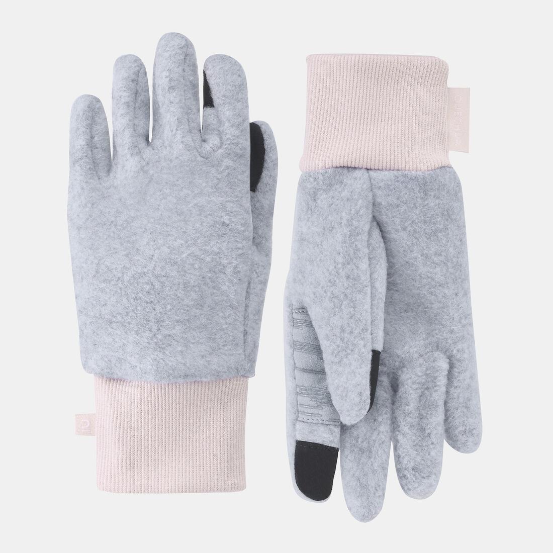 Kids Fleece Hiking Gloves - Sh100 X-Warm - 6 -14 Years, Grey, No Color, large image number 10
