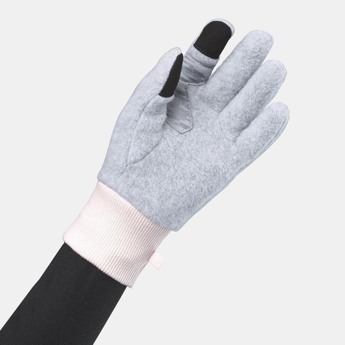 Kids Fleece Hiking Gloves - Sh100 X-Warm - 6 -14 Years, Grey, , large image number 11