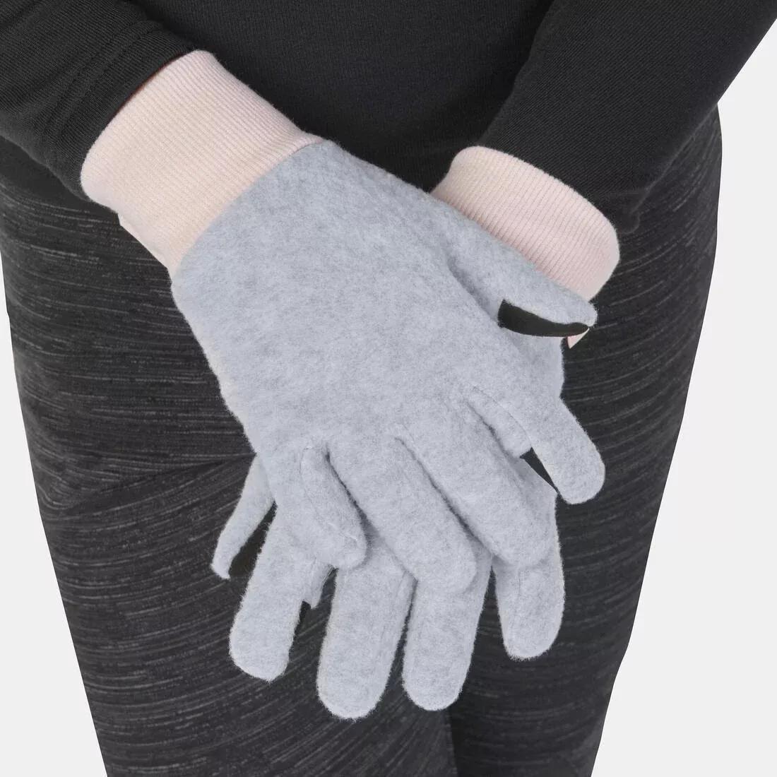 Kids Fleece Hiking Gloves - Sh100 X-Warm - 6 -14 Years, Grey, No Color, large image number 11