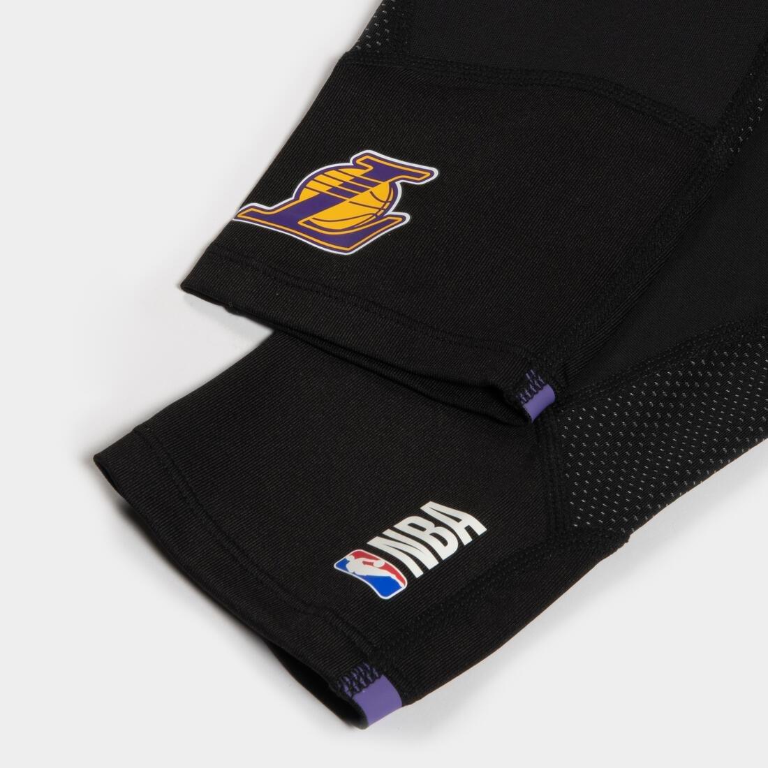 Men Basketball 3/4 Leggings - 500 Nba Los Angeles Lakers, Black, No Color, medium