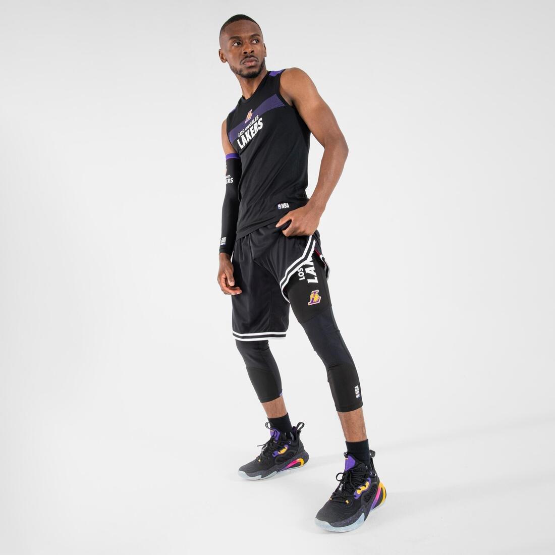 Men Basketball 3/4 Leggings - 500 Nba Los Angeles Lakers, Black, , large image number 4