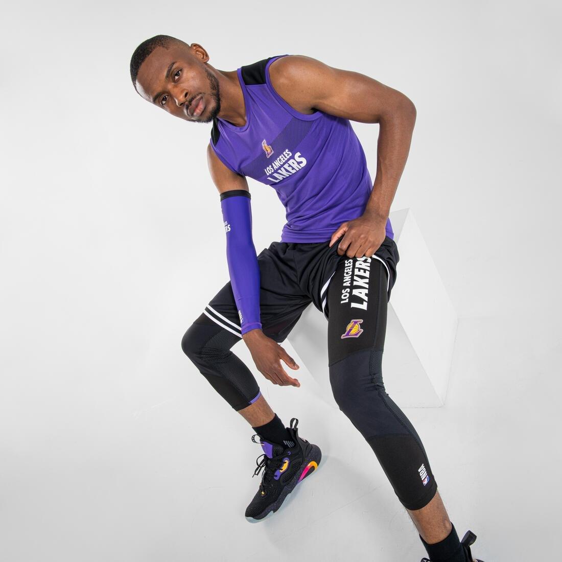 Men Basketball 3/4 Leggings - 500 Nba Los Angeles Lakers, Black, , large image number 6