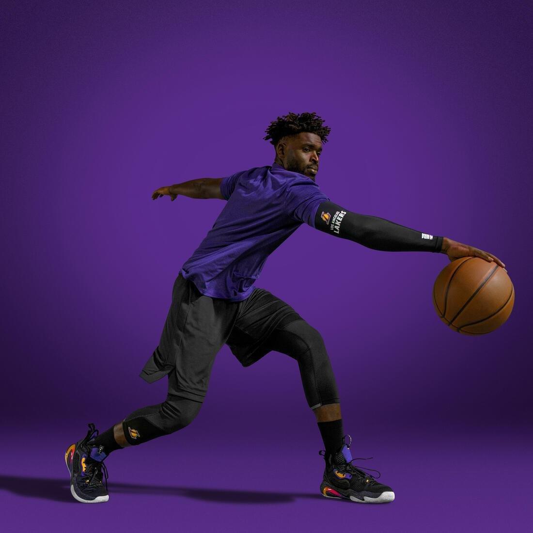 Men Basketball 3/4 Leggings - 500 Nba Los Angeles Lakers, Black, , large image number 9